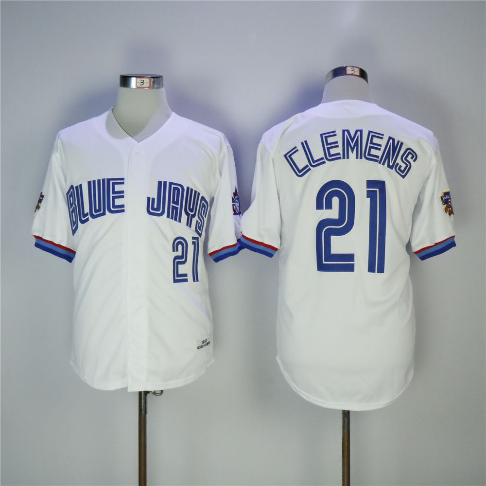 Men Toronto Blue Jays 21 Clemens White MLB Jerseys